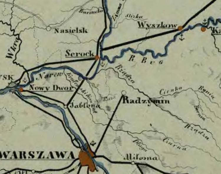 1850 - Karta Hydrograficzna Królestwa Polskiego - okolice Warszawy
